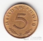 Германия 5 пфеннигов 1938 E