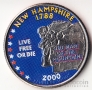 США 25 центов 2000 Штаты США - New Hampshire (цветная №2)