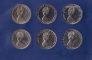 Великобритания - Британские заморские территории Набор 6 монет 1 крона 1980 80 лет Королеве-Матери