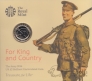 Великобритания 2 фунта 2016 Солдаты Первой Мировой войны (блистер)