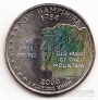 США 25 центов 2000 Штаты США - New Hampshire (цветная №1)