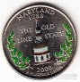 США 25 центов 2000 Штаты США - Maryland (цветная №2)