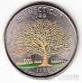 США 25 центов 1999 Connecticut (цветная)