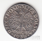 Польша 50 грошей 1938 Оккупация (Железо с никелевым покрытием)