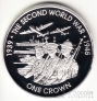 Остров Вознесения 1 крона 2019 80-ая годовщина Второй Мировой войны - солдаты и техника (серебро)