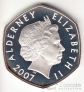 Олдерни 5 фунтов 2007 60 лет Свадьбы Королевы Елизаветы 2 и принца Филипа (серебро) №2