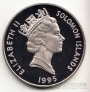 Соломоновы острова 1 доллар 1995 Королева Елизавета и королева-мать - Коронация Королевы-Матери