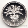 Великобритания 1 фунт 1989 Герб Шотландии (серебро)