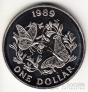 Бермуды 1 доллар 1989 Бабочки