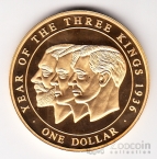 Острова Кука 1 доллар 2007 Правители - Три короля (позолота)