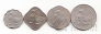 Мьянма - Бирма набор 4 монеты 1952-1966