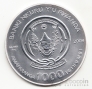 Руанда 1000 франков 2009 Телец (серебро-позолота-бриллианты). диаметр 65 мм!