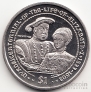 Брит. Виргинские острова 1 доллар 2003 Король Генрих 8 и принцесса Елизавета [2]