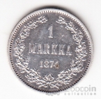 Финляндия 1 марка 1874