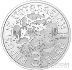 Австрия 3 евро 2023 Кораллы