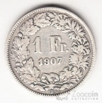 Швейцария 1 франк 1907
