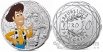 Франция 10 евро 2025 Классика Диснеевской анимации - 30-летие Истории игрушек (блистер)