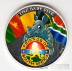 Камерун 100 франков 2010 Пятерка животных-малышей - Носорог
