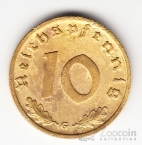 Германия 10 пфеннигов 1938 G