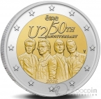 Ирландия 2 евро 2026 50 лет группе U2 (блистер)